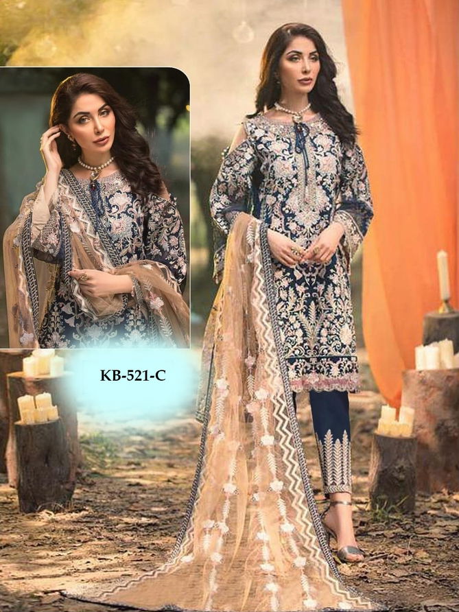 Kb Super Hit 521  Colors Latest Fancy Designer Festive Wear Heavy Faux Georgette Pakistani Salwar Suits Collection